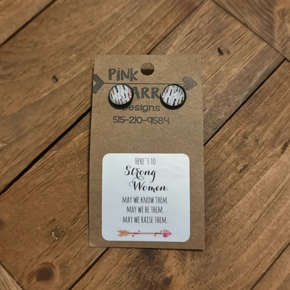 Pink Arrow Earrings